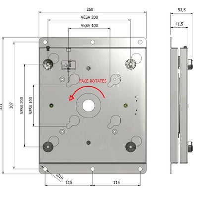 Gray Multibrackets M VESA Wallmount Flip 100/200