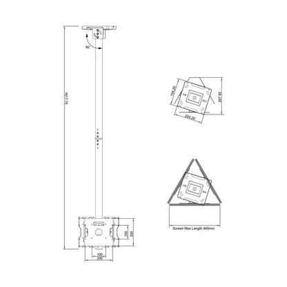 Light Gray Multibrackets M Ceiling Mount Pro Triple 32BDL-4050D