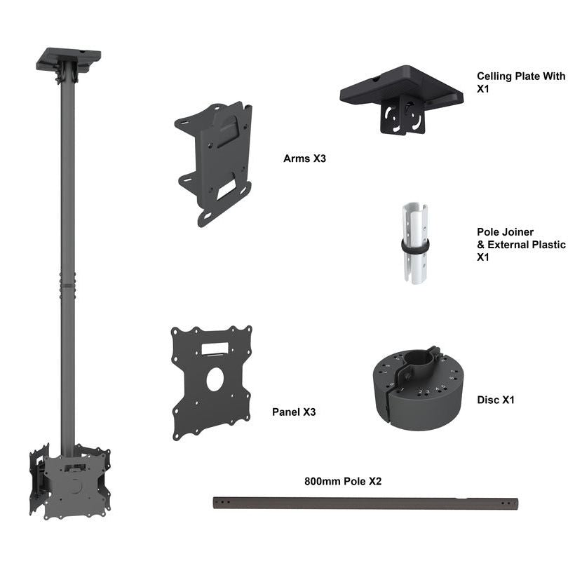 Dark Slate Gray Multibrackets M Ceiling Mount Pro Triple 32BDL-4050D