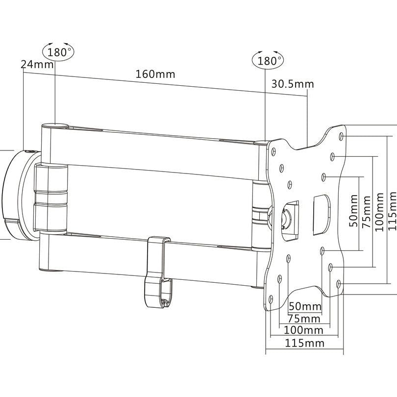Dark Slate Gray Multibrackets M VESA Full-Motion II 50 75 100