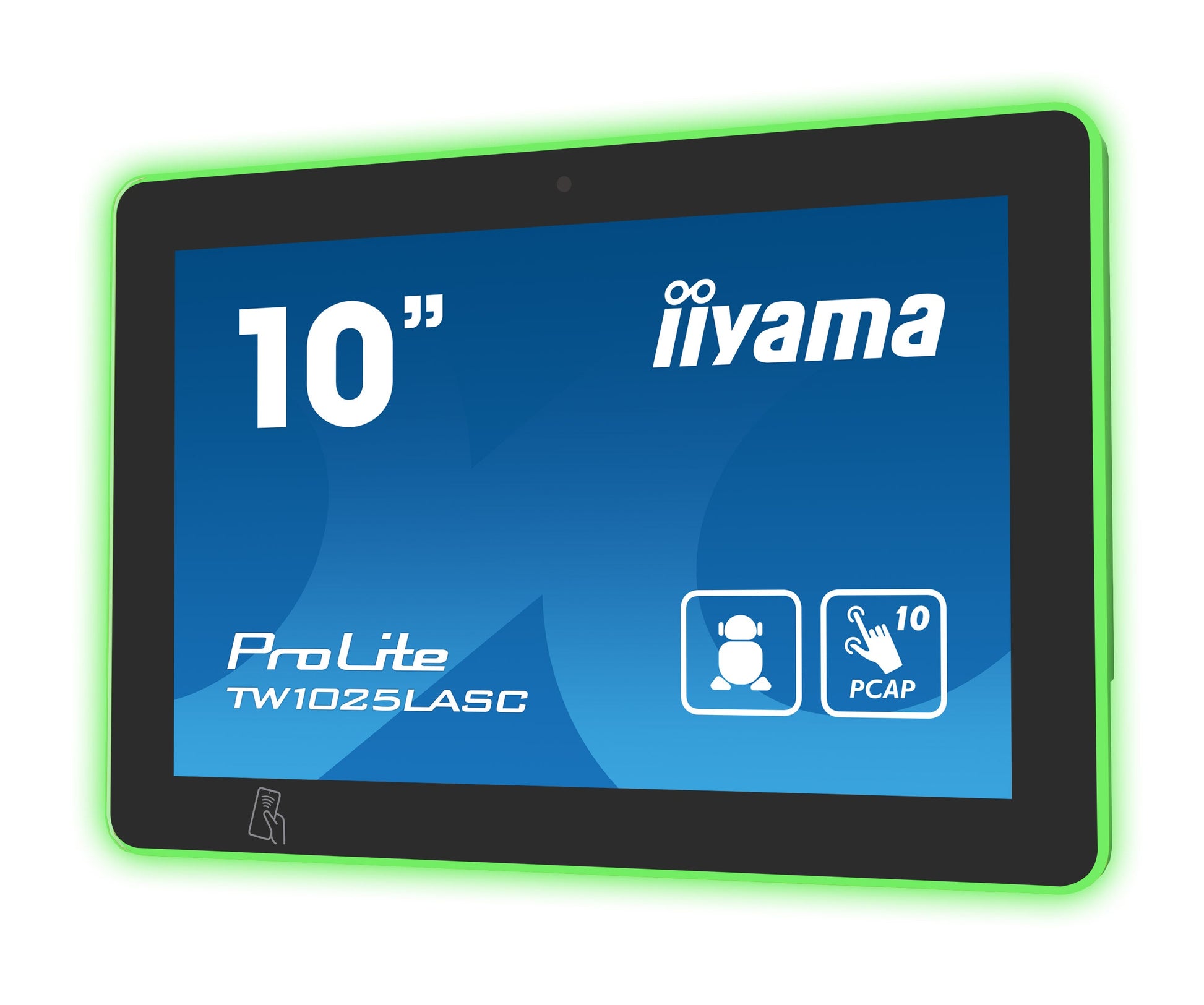 Dark Cyan iiyama TW1025LASC-B1PNR Signage Display Kiosk design 25.6 cm (10.1") LED Wi-Fi 450 cd/m² HD Black Touchscreen Built-in processor Android 24/7