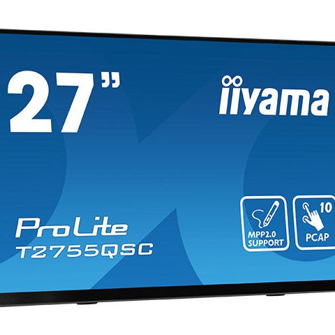 Dark Cyan iiyama ProLite T2755QSC-B1 computer monitor 68.6 cm (27") 2560 x 1440 pixels Full HD LCD Touchscreen Black