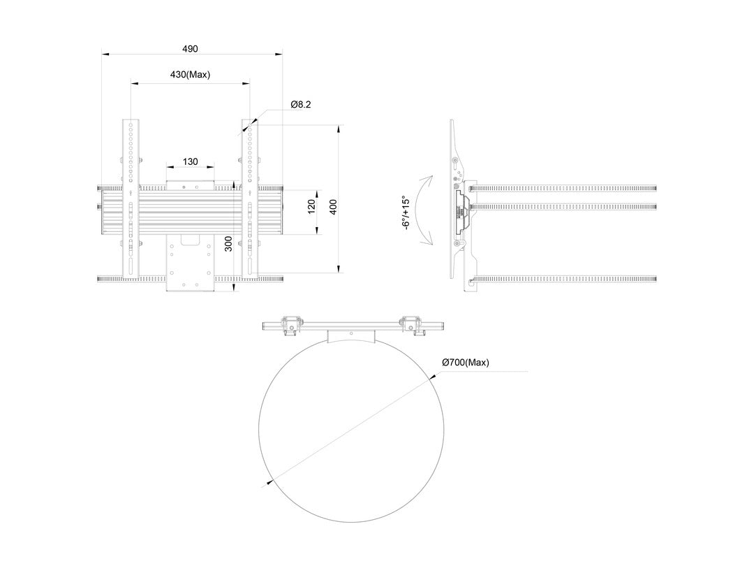 Light Gray Multibrackets Pro Series - M Wallmount Column