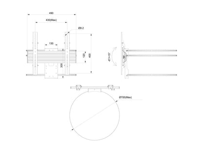 Light Gray Multibrackets Pro Series - M Wallmount Column