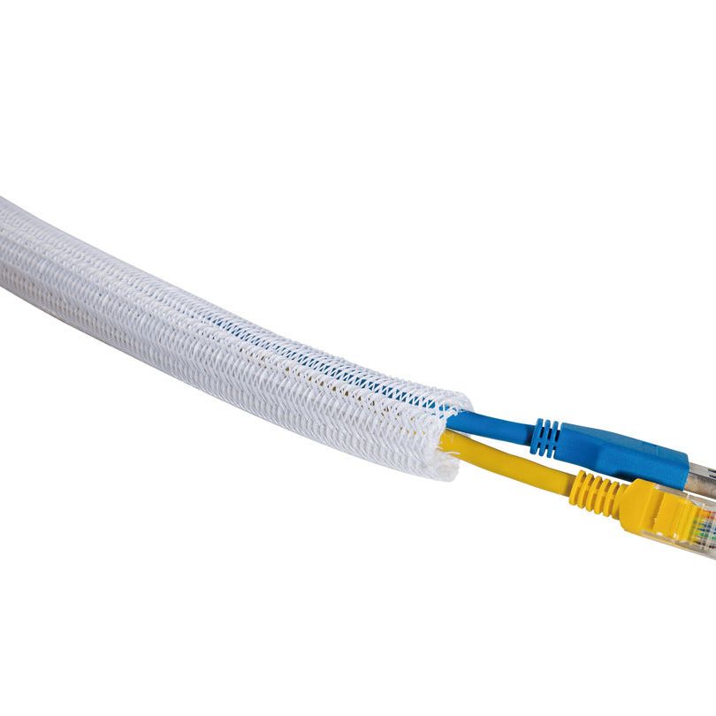 Light Gray Multibrackets M Universal Cable Sock Self Wrap Basic 19mm White 50m