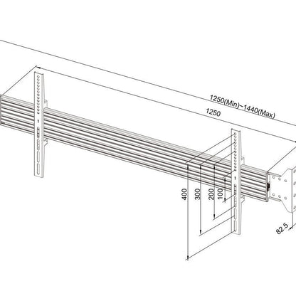 Lavender Multibrackets M Wallmount Pro MBWW1U Fixed Black, 125cm