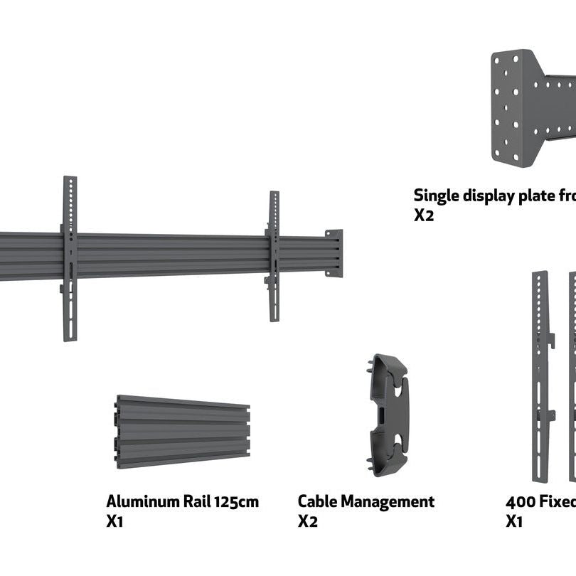 Dim Gray Multibrackets M Wallmount Pro MBWW1U Fixed Black, 125cm
