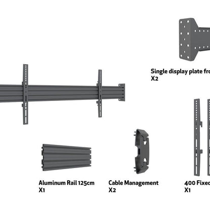 Dim Gray Multibrackets M Wallmount Pro MBWW1U Fixed Black, 125cm