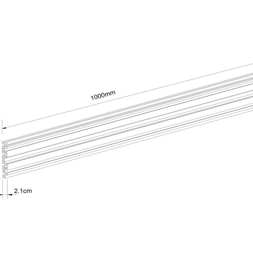 Light Gray Multibrackets M Pro Series - Single Screen Rail 100cm Black