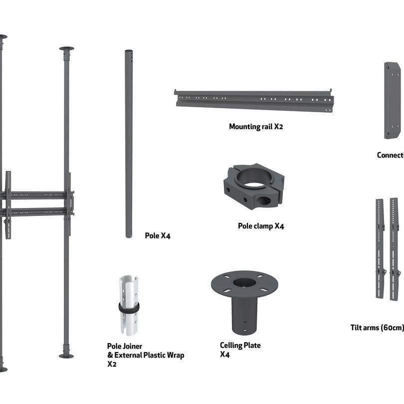 Dim Gray Multibrackets M Floor to Ceiling Mount Pro MBFC2P1UHD