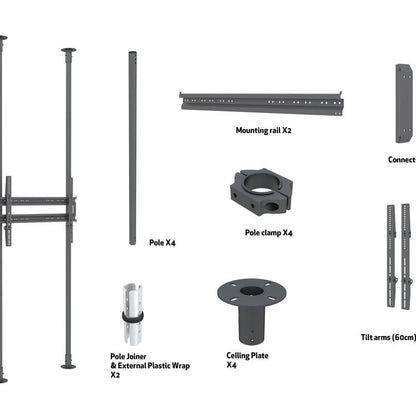 Dim Gray Multibrackets M Floor to Ceiling Mount Pro MBFC2P1UHD