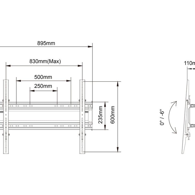 Light Gray Multibrackets M Pro Series - Dual Pole bracket 800X600