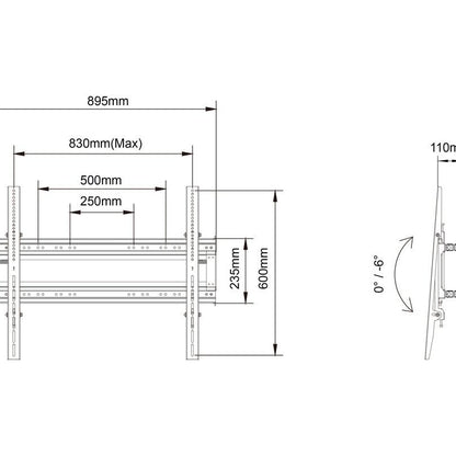 Light Gray Multibrackets M Pro Series - Dual Pole bracket 800X600