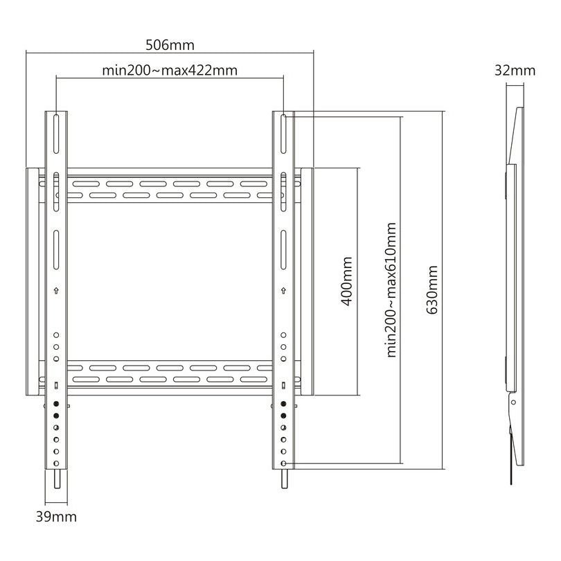 Light Gray Multibrackets M Universal Wallmount HD Portrait 100kg 400x600