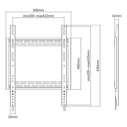 Light Gray Multibrackets M Universal Wallmount HD Portrait 100kg 400x600