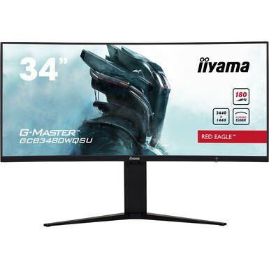 Light Gray iiyama G-Master GCB3480WQSU-B1 34" VA 180Hz 1500R Ultra Wide Curved Gaming Monitor
