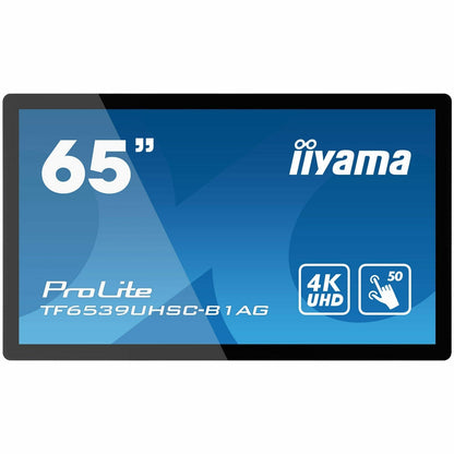 Steel Blue iiyama TF6539UHSC-B1AG 65" Open Frame PCAP 50pt Touch IPS 4K LFD with Anti Glare, 24/7 Operation, IPX1 rated