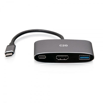 Slate Gray C2G USB-C 3-in-1 Mini Dock with HDMI, USB-A, and USB-C Power Delivery up to 100W - 4K 60Hz