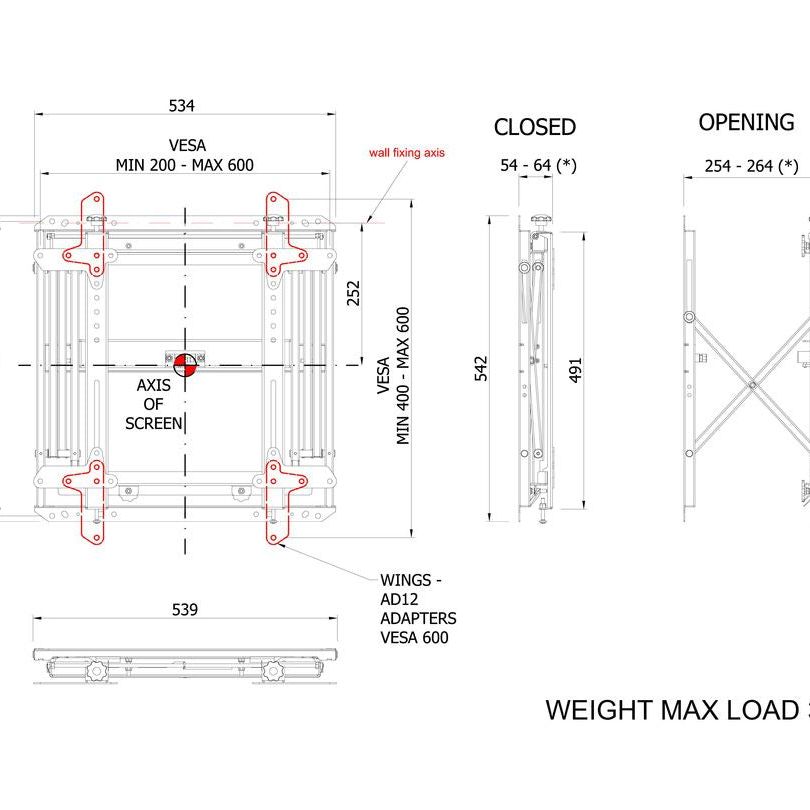 Lavender Multibrackets M Public Video Wall Mount Push Slim