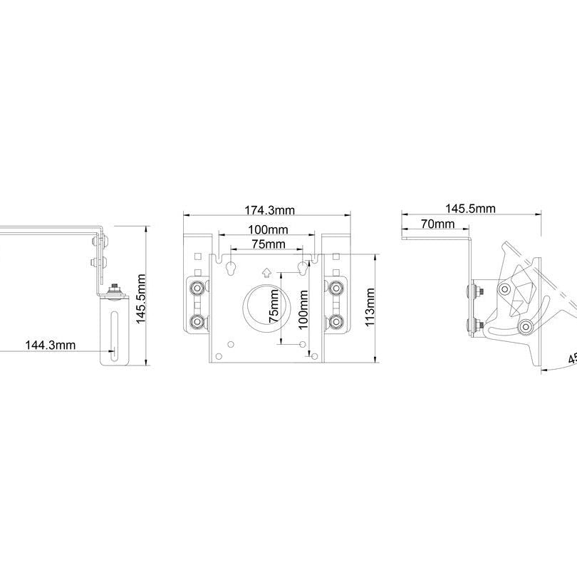 Light Gray Multibrackets M Pro Series Shelf Mount 75x75 100x100