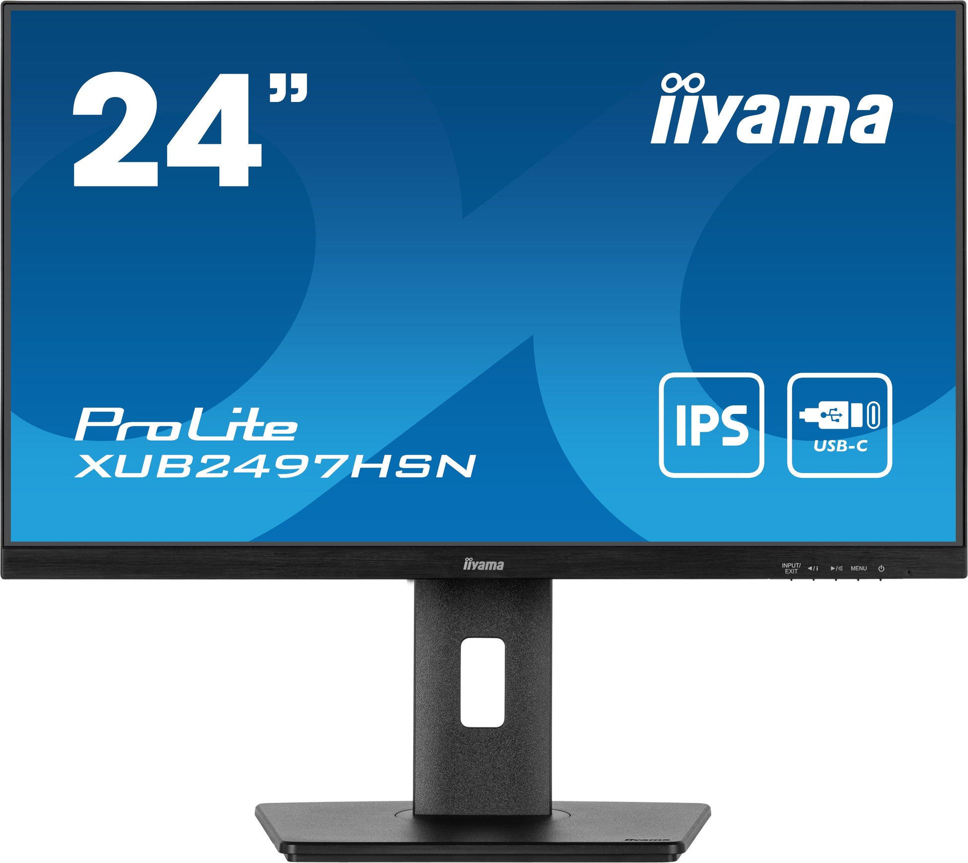 Dark Cyan iiyama ProLite XUB2497HSN-B1 24" LED Full HD Display with USB-C & RJ45 (LAN) in Black
