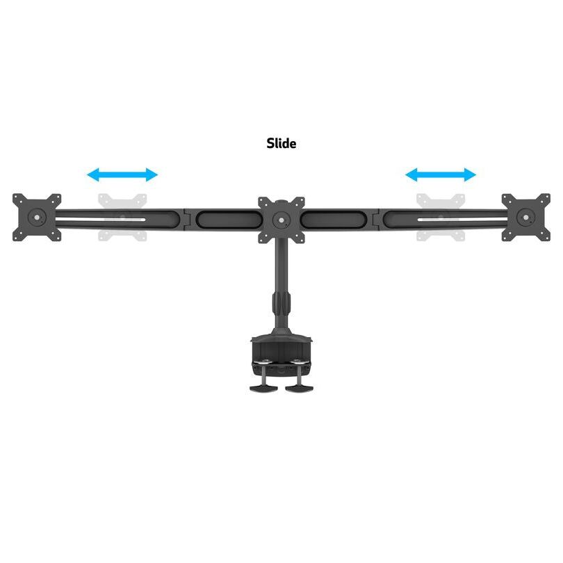 Dark Slate Gray Multibrackets M VESA Desktopmount Triple Desk Clamp 15"-24"