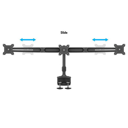 Dark Slate Gray Multibrackets M VESA Desktopmount Triple Desk Clamp 15"-24"
