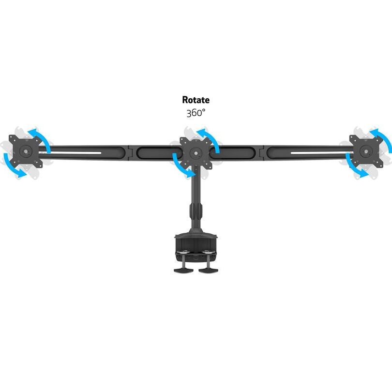 Dark Slate Gray Multibrackets M VESA Desktopmount Triple Desk Clamp 15"-24"