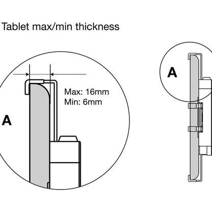 Light Gray Multibrackets M Lockable Tablet Mount