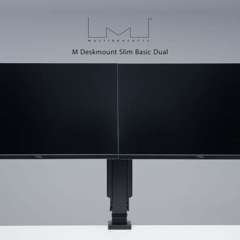 Dark Gray Multibrackets M Deskmount Slim Basic Dual