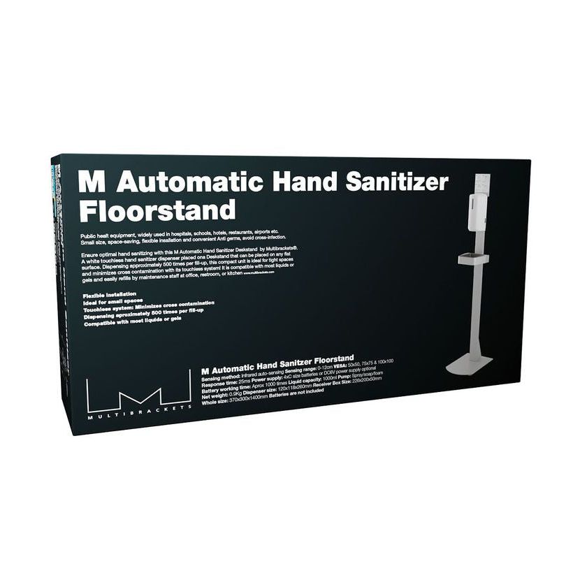 Black Multibrackets M Automatic Hand Sanitizer Floorstand