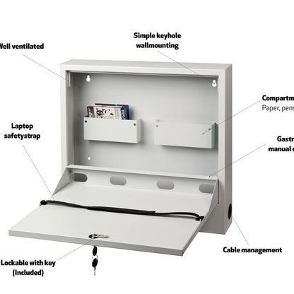 Light Gray Multibrackets M Public Computer Security Cabinet Basic I