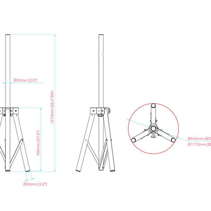 White Smoke Multibrackets M Pro Series - Tripod Stand