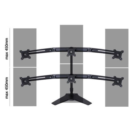 Dark Gray Multibrackets M VESA Desktopmount Triple Stand 15"-24" Expansion Kit