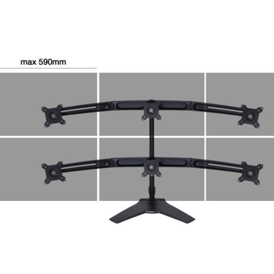 Dark Gray Multibrackets M VESA Desktopmount Triple Stand 15"-24" Expansion Kit