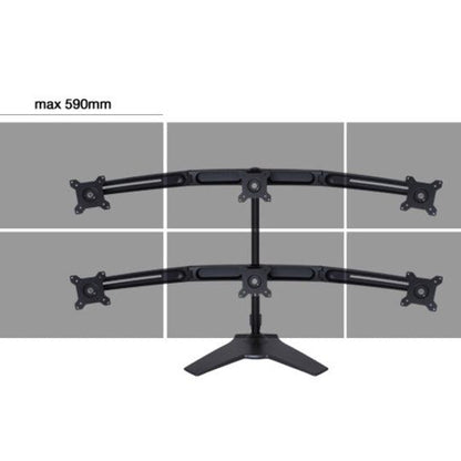 Dark Gray Multibrackets M VESA Desktopmount Triple Stand 15"-24" Expansion Kit