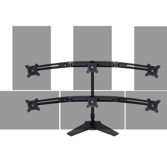 Dark Gray Multibrackets M VESA Desktopmount Triple Stand 15"-24" Expansion Kit