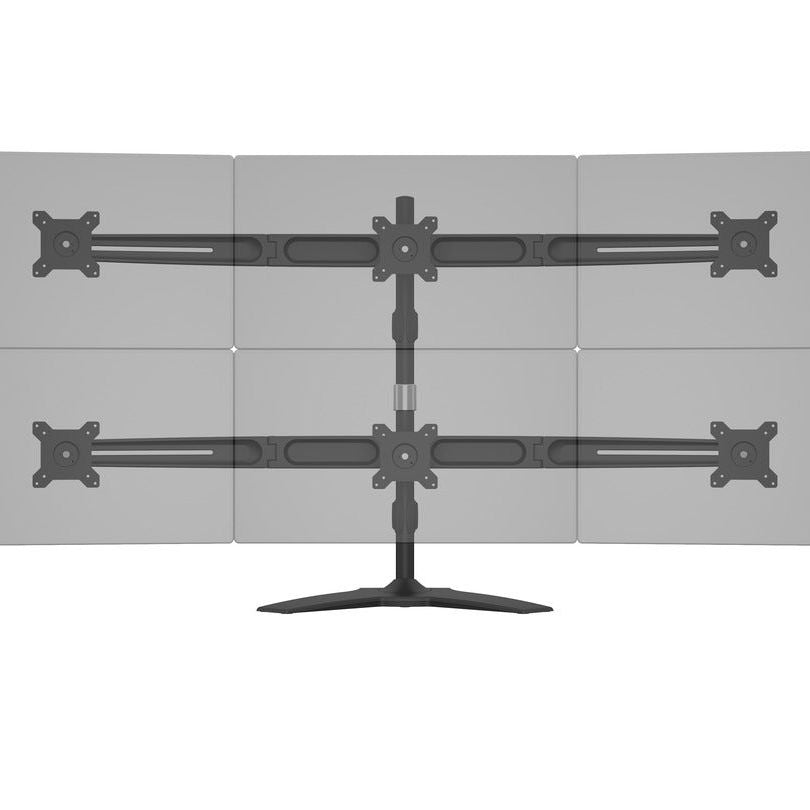 Gray Multibrackets M VESA Desktopmount Triple Stand 15"-24" Expansion Kit