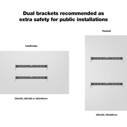 Light Gray Multibrackets M Universal Public Wallmount Black Small