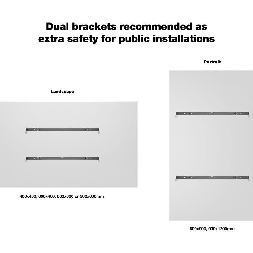 Light Gray Multibrackets M Universal Public Wallmount Black Large