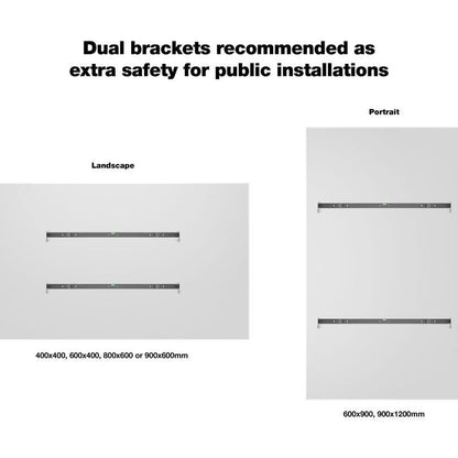 Light Gray Multibrackets M Universal Public Wallmount Black Large