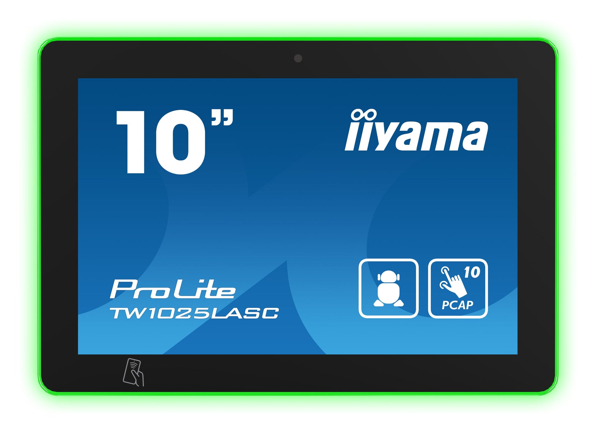 Dark Cyan iiyama TW1025LASC-B1PNR Signage Display Kiosk design 25.6 cm (10.1") LED Wi-Fi 450 cd/m² HD Black Touchscreen Built-in processor Android 24/7