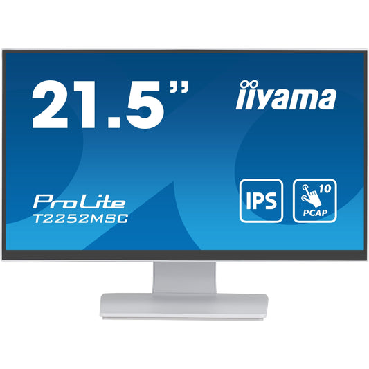 Dark Cyan iiyama ProLite computer monitor 54.6 cm (21.5") 1920 x 1080 pixels Full HD LCD Touchscreen Table White