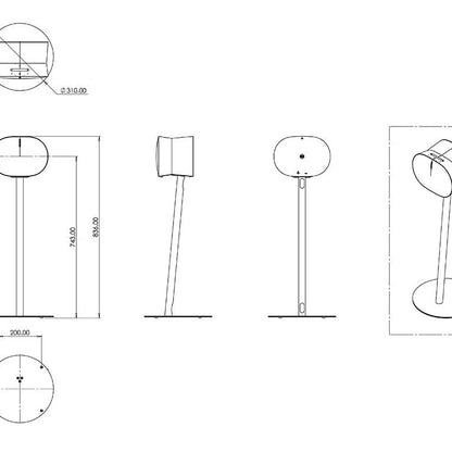 Light Gray Multibrackets M Sonos Floorstand for ERA300 - White