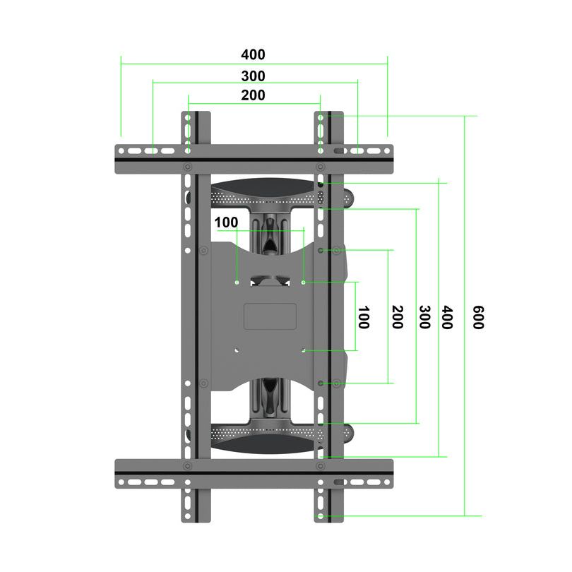 Slate Gray Multibrackets M VESA Flexarm Full Motion Single Portrait 400x600