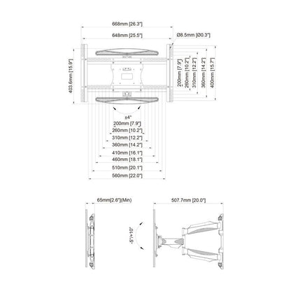 Lavender Multibrackets M VESA Flexarm Full Motion Single Portrait 400x600