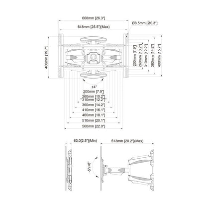Lavender Multibrackets M VESA Flexarm Full Motion Dual Portrait 400x600