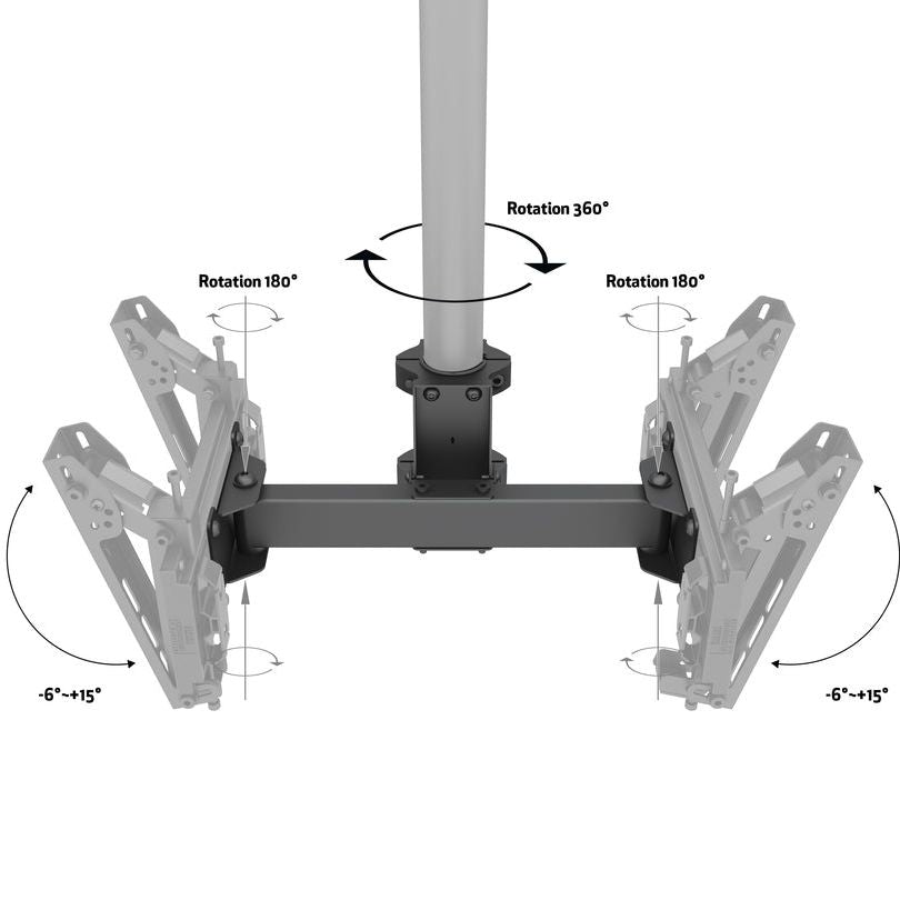 Dark Gray Multibrackets M Pro Series - Dual bracket V-shape 32"-43"