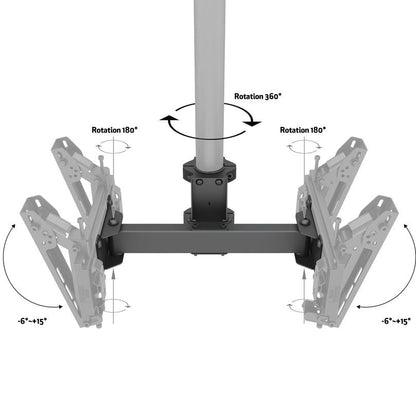 Dark Gray Multibrackets M Pro Series - Dual bracket V-shape 32"-43"