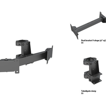 Dim Gray Multibrackets M Pro Series - Dual bracket V-shape 32"-43"